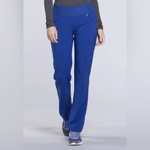 Cherokee Iflex Women's Scrubs Mid Rise Straight Leg Pull-On Pants in Galaxy Blue